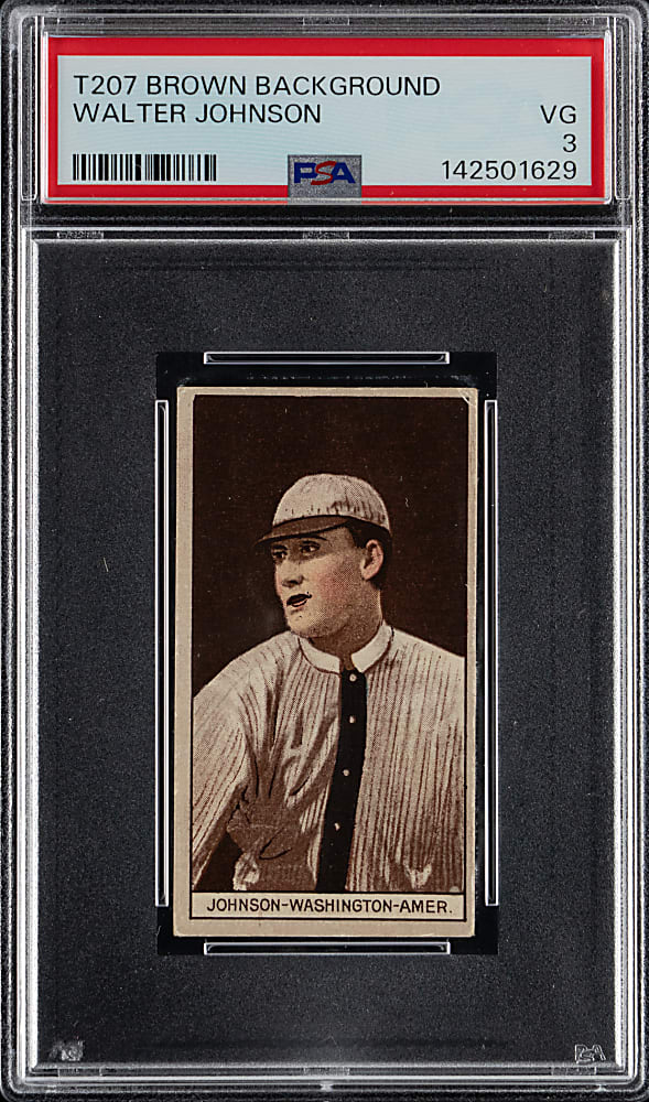 1912 T207 Brown Background Walter Johnson PSA VG 3