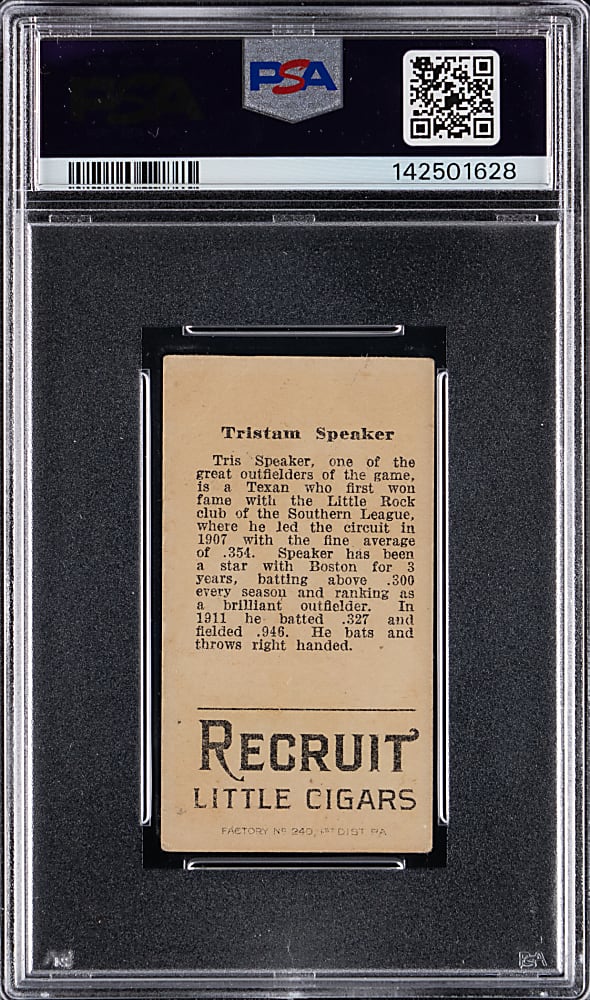 1912 T207 Brown Background Tris Speaker PSA FAIR 1.5