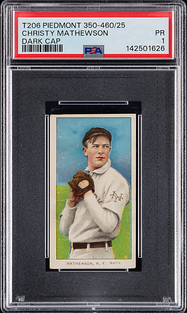 1909-1911 T206 White Border Christy Mathewson Dark Cap PSA POOR 1