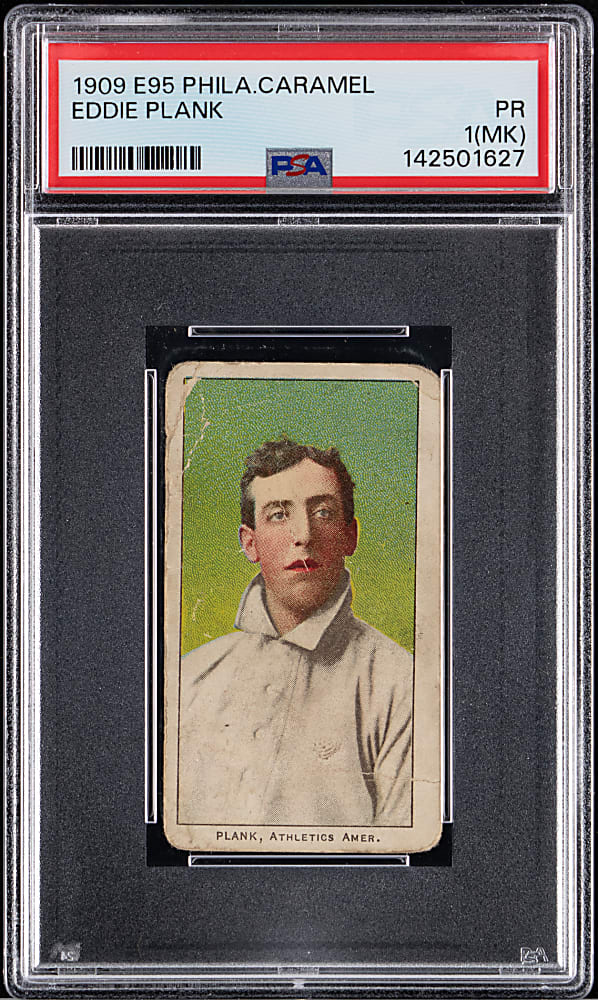 1909 E95 Philadelphia Caramel Eddie Plank PSA POOR 1 (mk)