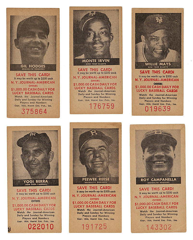 1954 New York Journal-American Starter Set (17) with (6) Hall of Famers Including Berra, Campanella, Mays & Reese