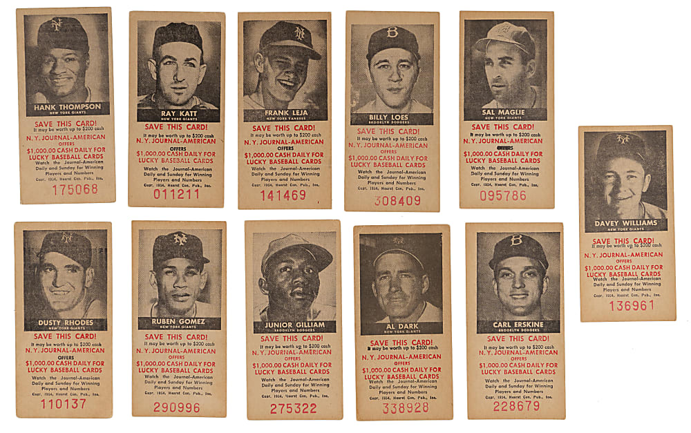 1954 New York Journal-American Starter Set (17) with (6) Hall of Famers Including Berra, Campanella, Mays & Reese