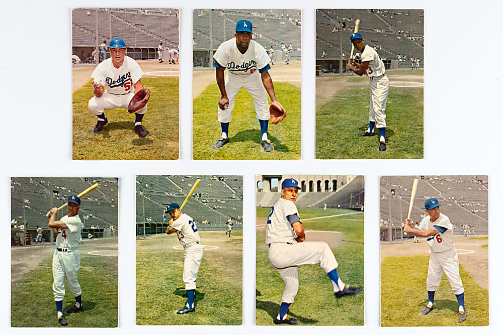 1959 Morrell Meats Los Angeles Dodgers Partial Set (7/12) with Duke Snider