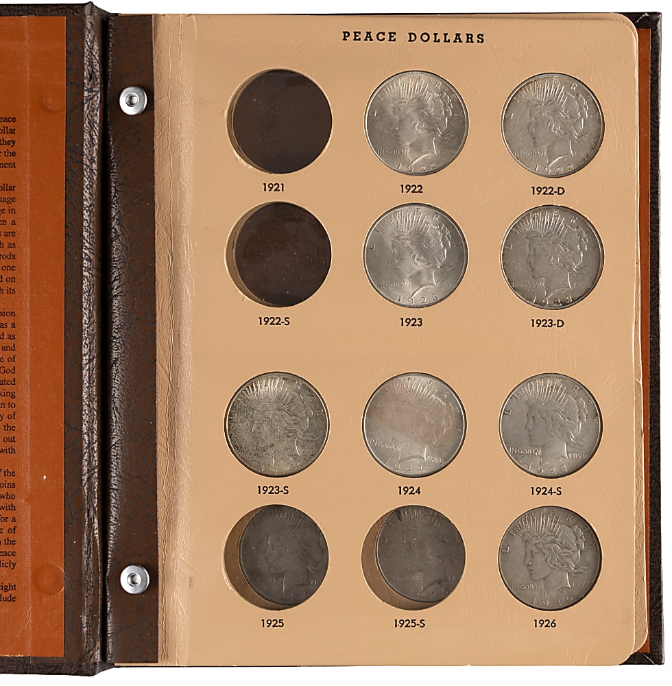 1921-1935 Peace Dollar Partial Set (15/24) in Dansco Album