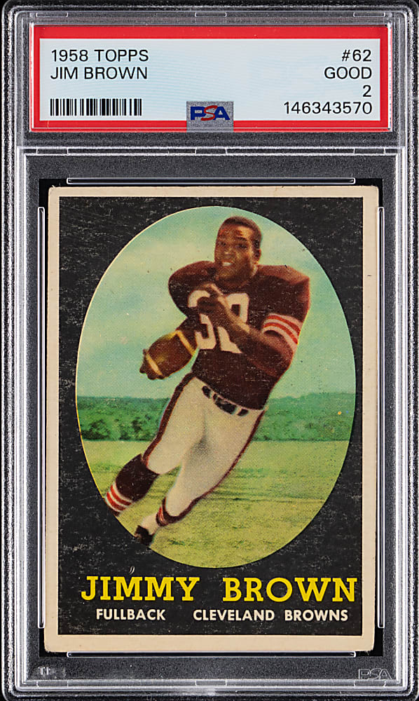 1958 Topps Football #62 Jim Brown Rookie PSA GOOD 2