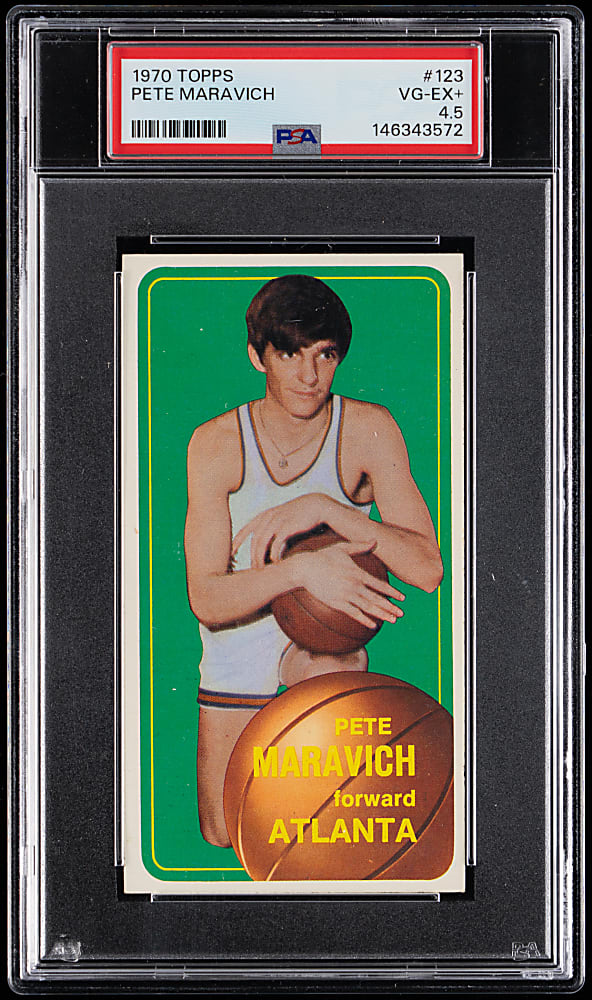 1970-1971 Topps Basketball #123 Pete Maravich Rookie PSA VG-EX+ 4.5