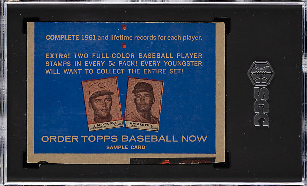 1962 Topps Casey Stengel Salesman Sample SGC Authentic