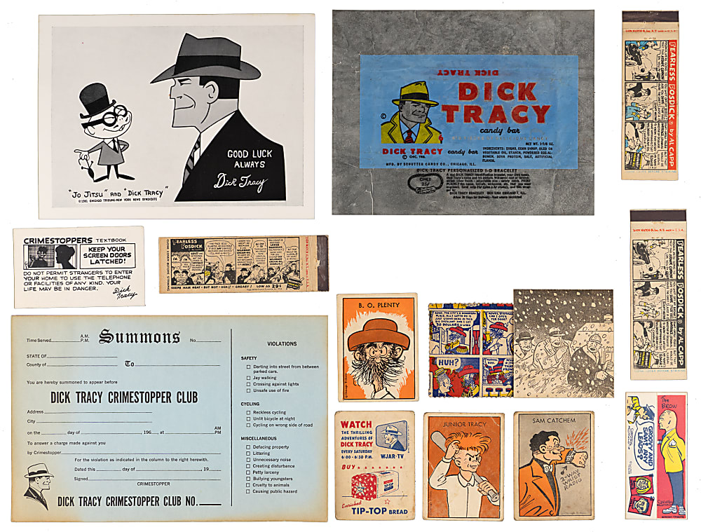 1930s-1960s Dick Tracy Collection (35+) with 1935 Chicago Tribute Cartoon Comics Subset