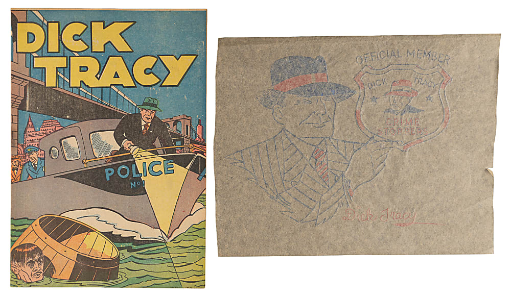 1930s-1960s Dick Tracy Collection (35+) with 1935 Chicago Tribute Cartoon Comics Subset