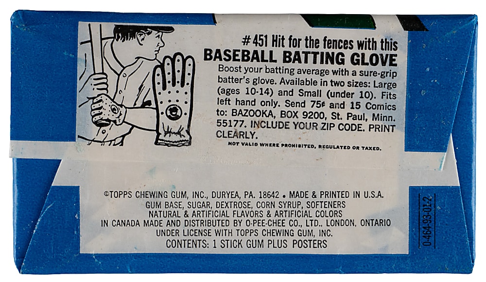 1972 Topps Baseball Posters Unopened Wax Pack