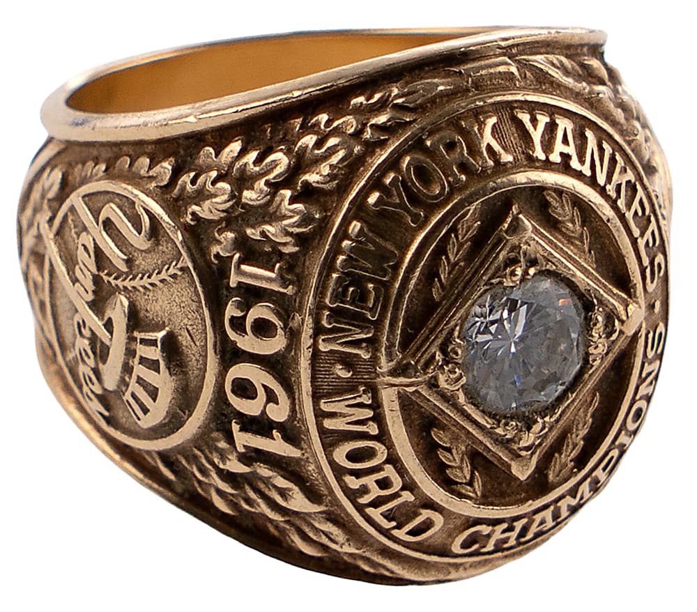 1961 Roger Maris New York Yankees World Series 10K Gold Commemorative Ring - Jeweler LOA
