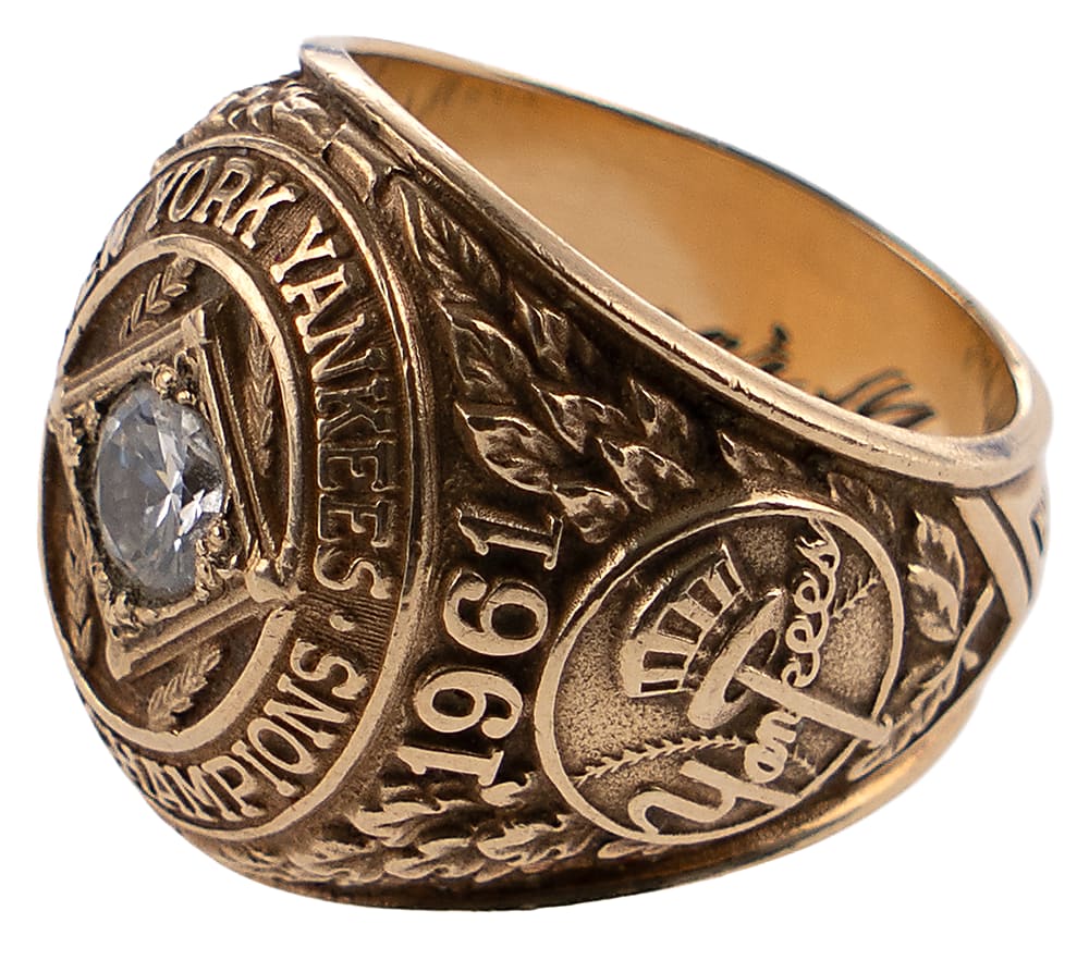 1961 Roger Maris New York Yankees World Series 10K Gold Commemorative Ring - Jeweler LOA