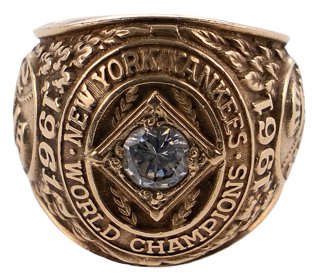 1961 Roger Maris New York Yankees World Series 10K Gold Commemorative Ring - Jeweler LOA