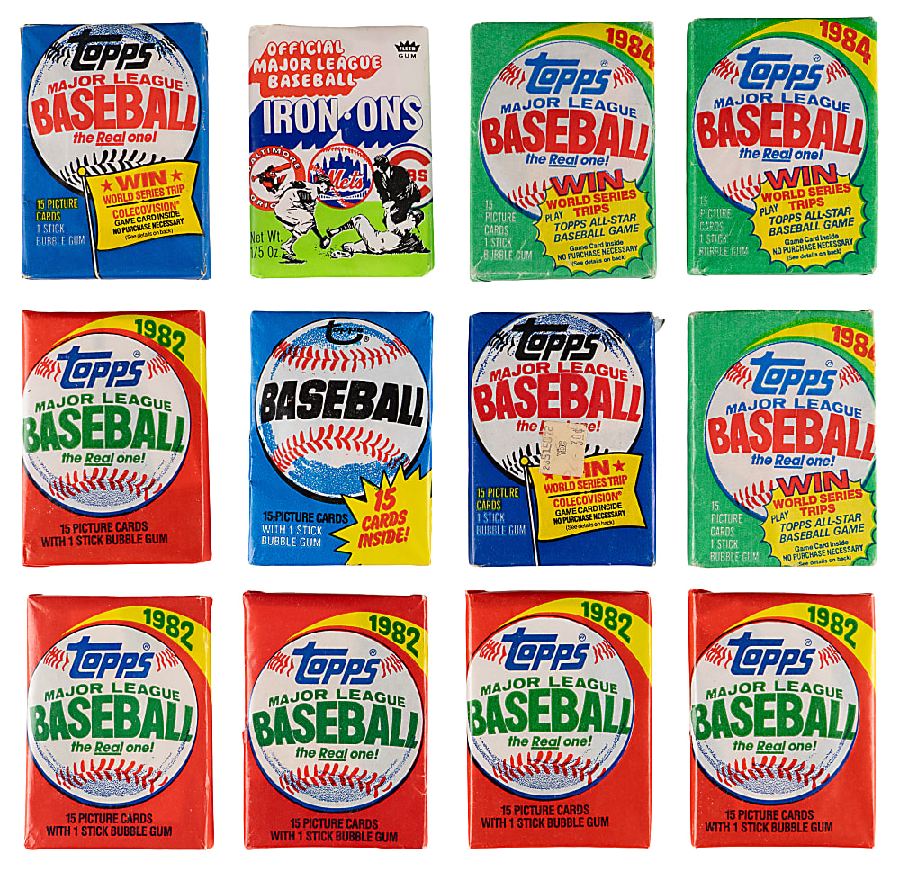1968-1989 Topps, Donruss & Fleer Unopened Wax Pack Collection (57) with 1968 Fleer Iron-Ons & 1980 Topps