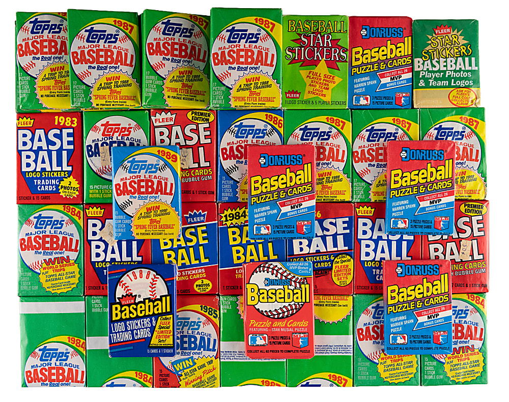 1968-1989 Topps, Donruss & Fleer Unopened Wax Pack Collection (57) with 1968 Fleer Iron-Ons & 1980 Topps