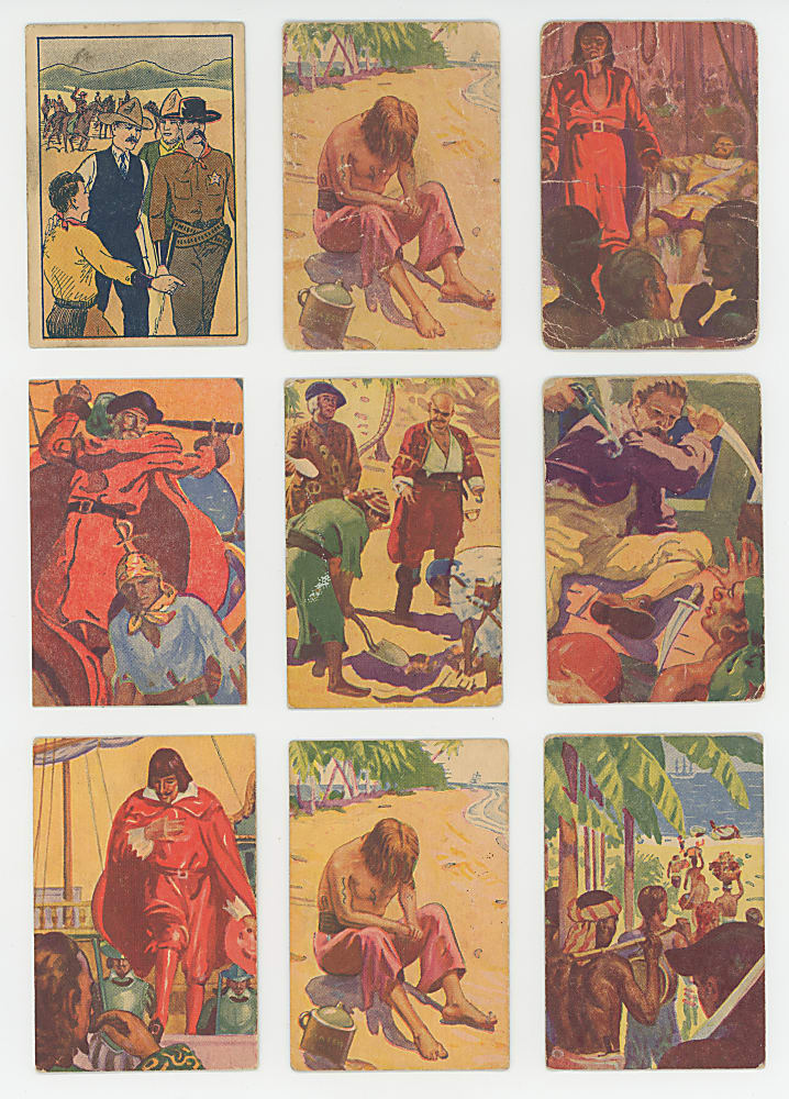 1930s M.J. Holloway Pirate Chest & Golden West Collection (40) with Near Complete Sets & Variations