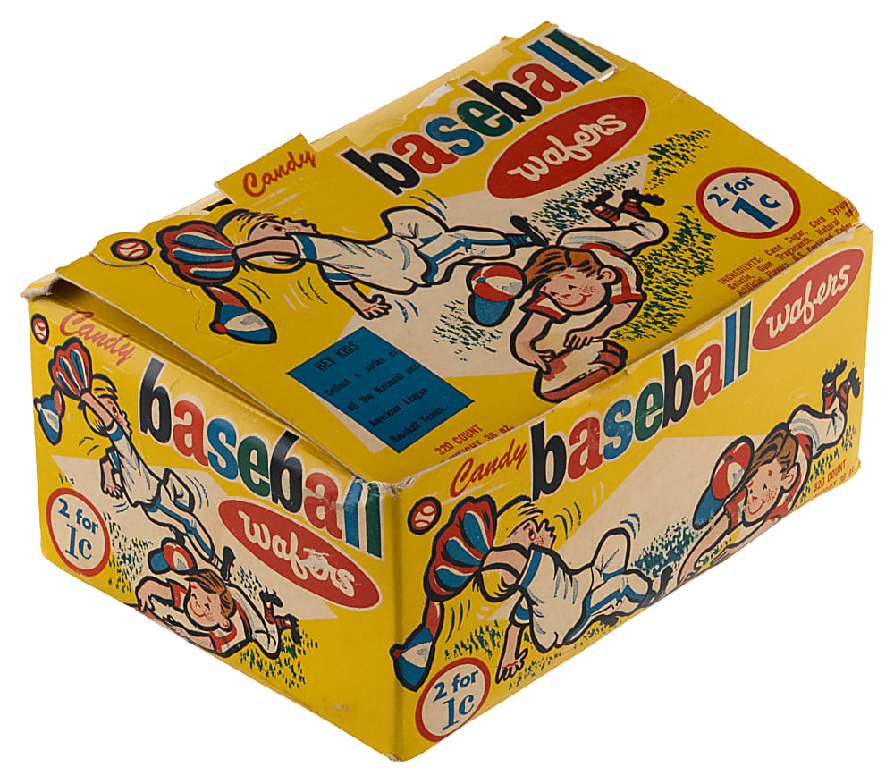 1960s Candy Baseball Wafers Full Box with American & National League Baseball Teams