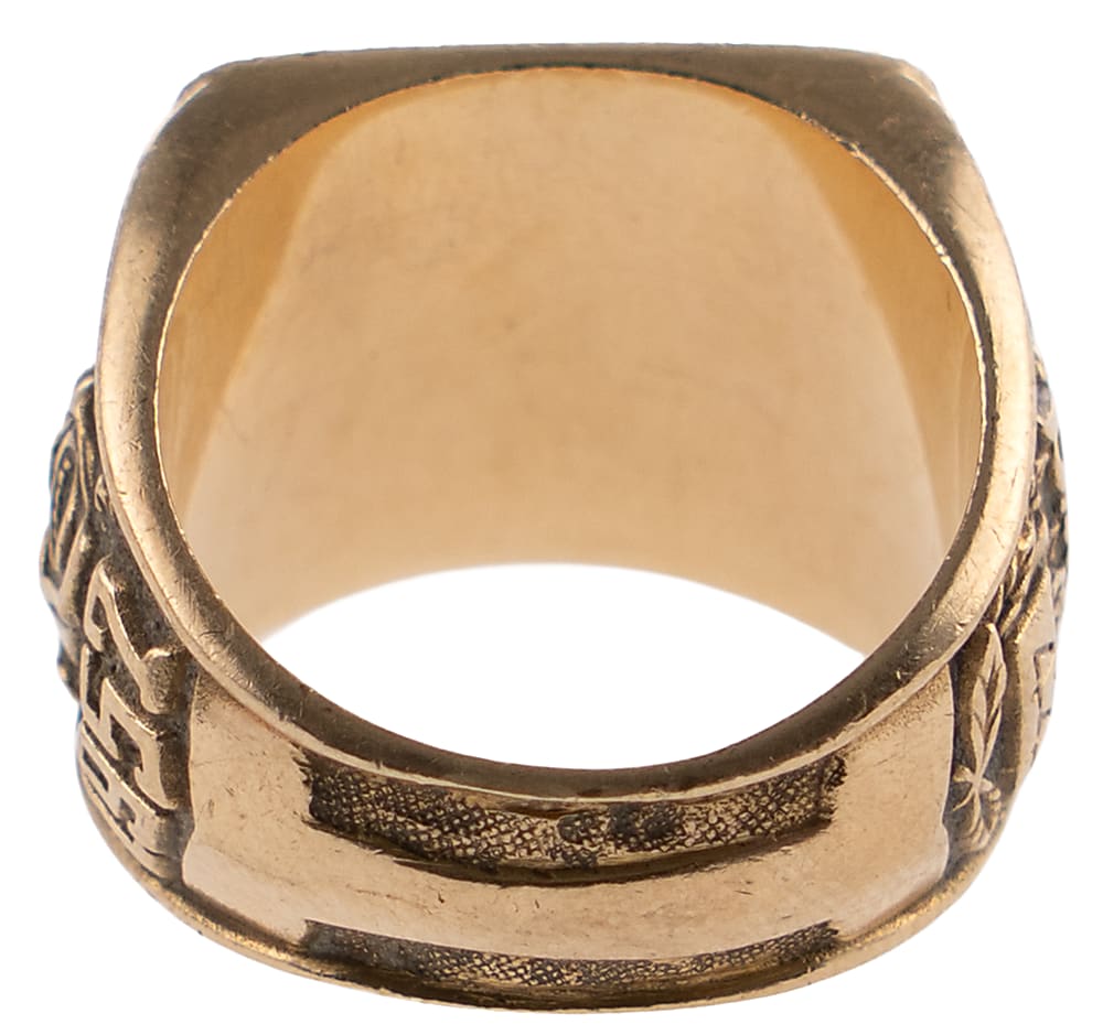 1957 Hank Aaron Milwaukee Braves World Series Champions 10K Gold Commemorative Ring - Jeweler LOA