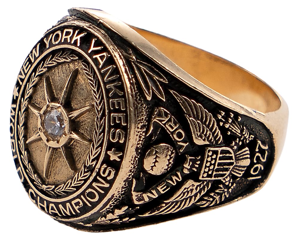 1927 Babe Ruth New York Yankees World Champions 10K Gold Commemorative Ring - Jeweler LOA