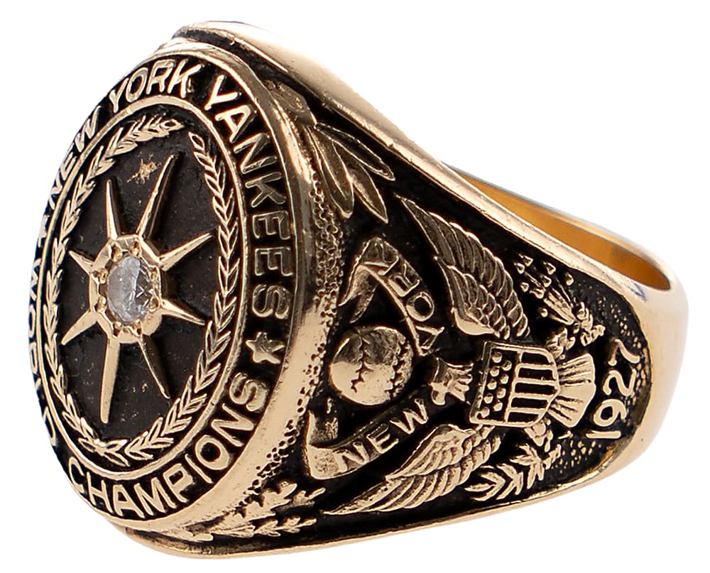 1927 Lou Gehrig New York Yankees World Champions 14KT Gold Commemorative Ring - Jeweler LOA