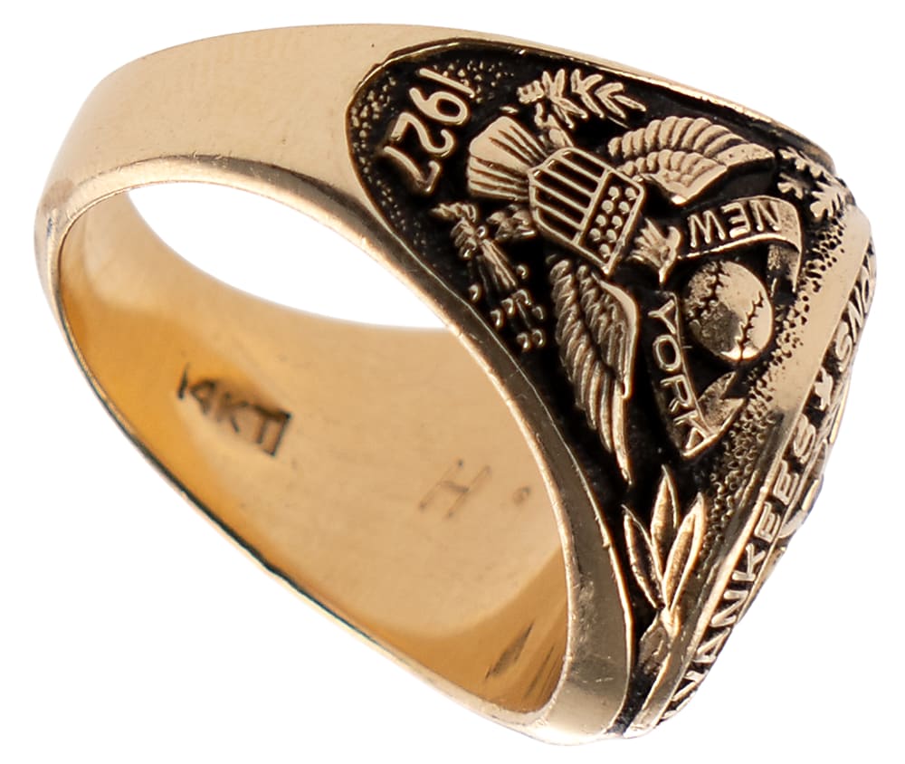 1927 Lou Gehrig New York Yankees World Champions 14KT Gold Commemorative Ring - Jeweler LOA
