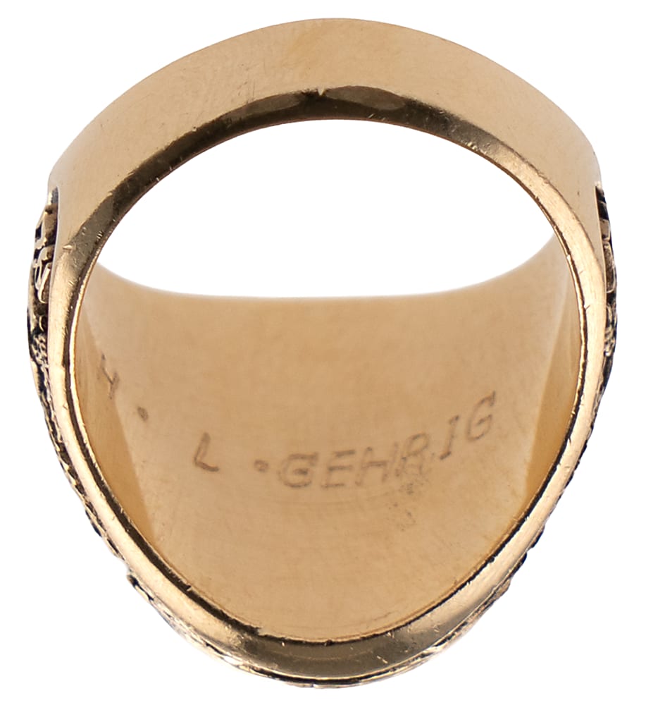1927 Lou Gehrig New York Yankees World Champions 14KT Gold Commemorative Ring - Jeweler LOA