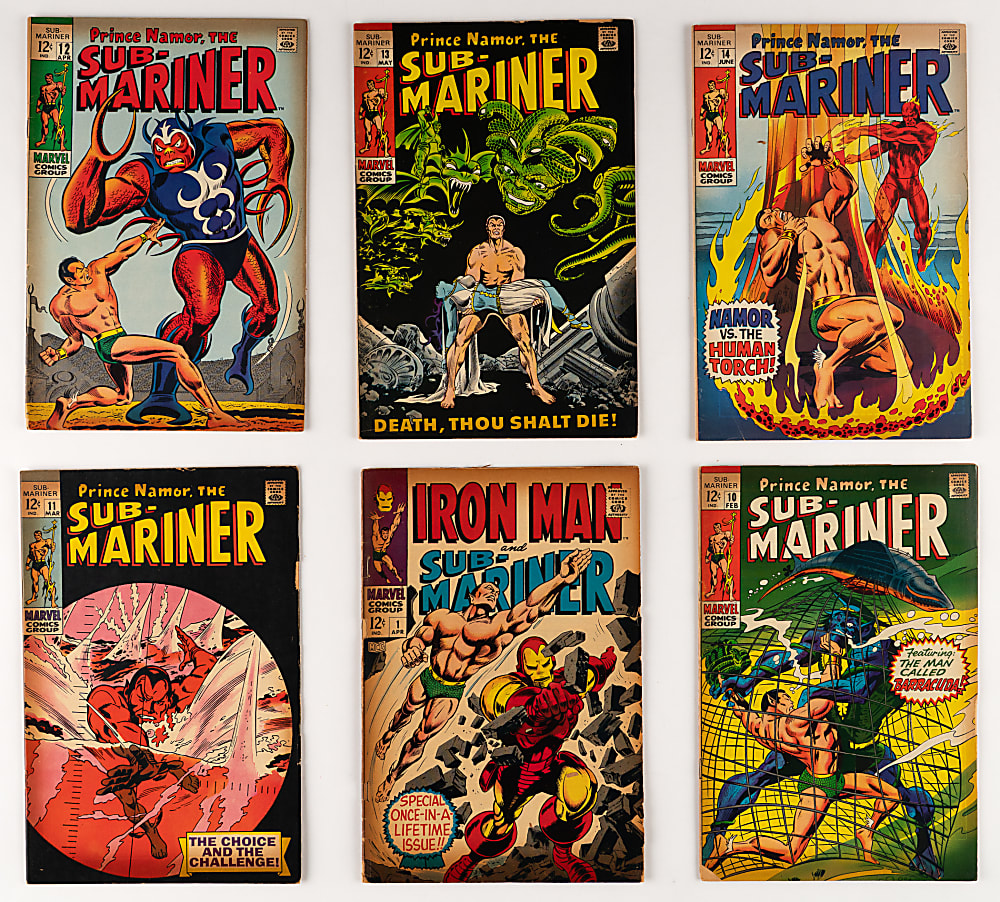 1954-1969 Atlas/Marvel Sub-Mariner Comic Books (12)