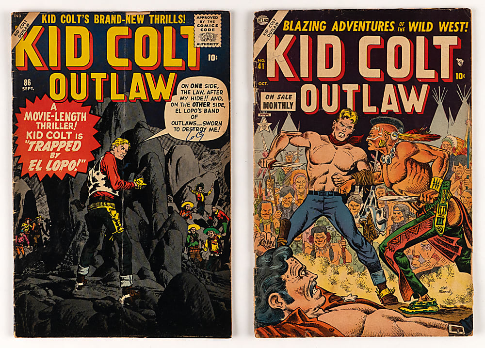 1954-1959 Atlas Kid Colt Outlaw Comic Books (8)