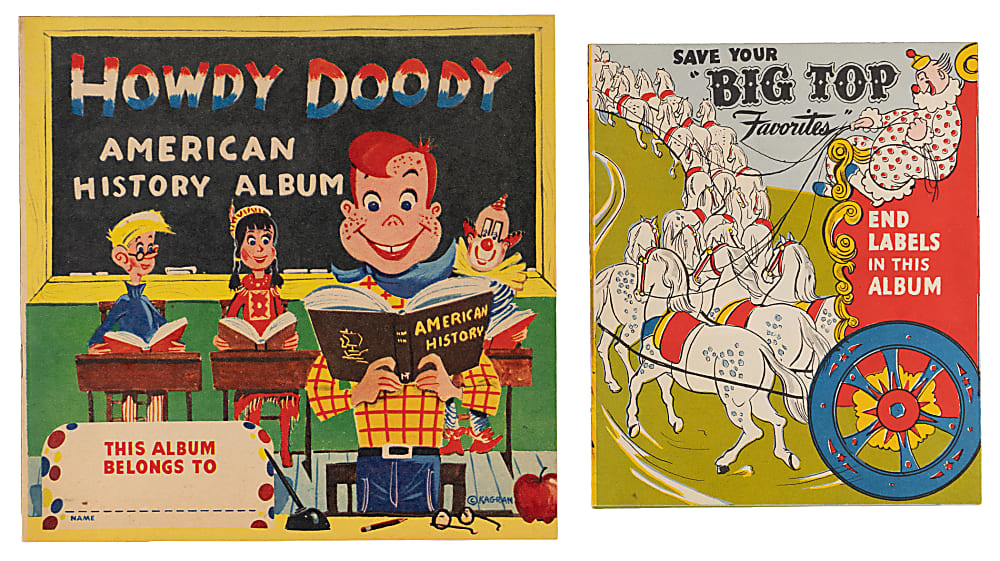 1950s Non-Sport Bread Label Complete Set Trio with (2) Albums – (98 Total Labels)