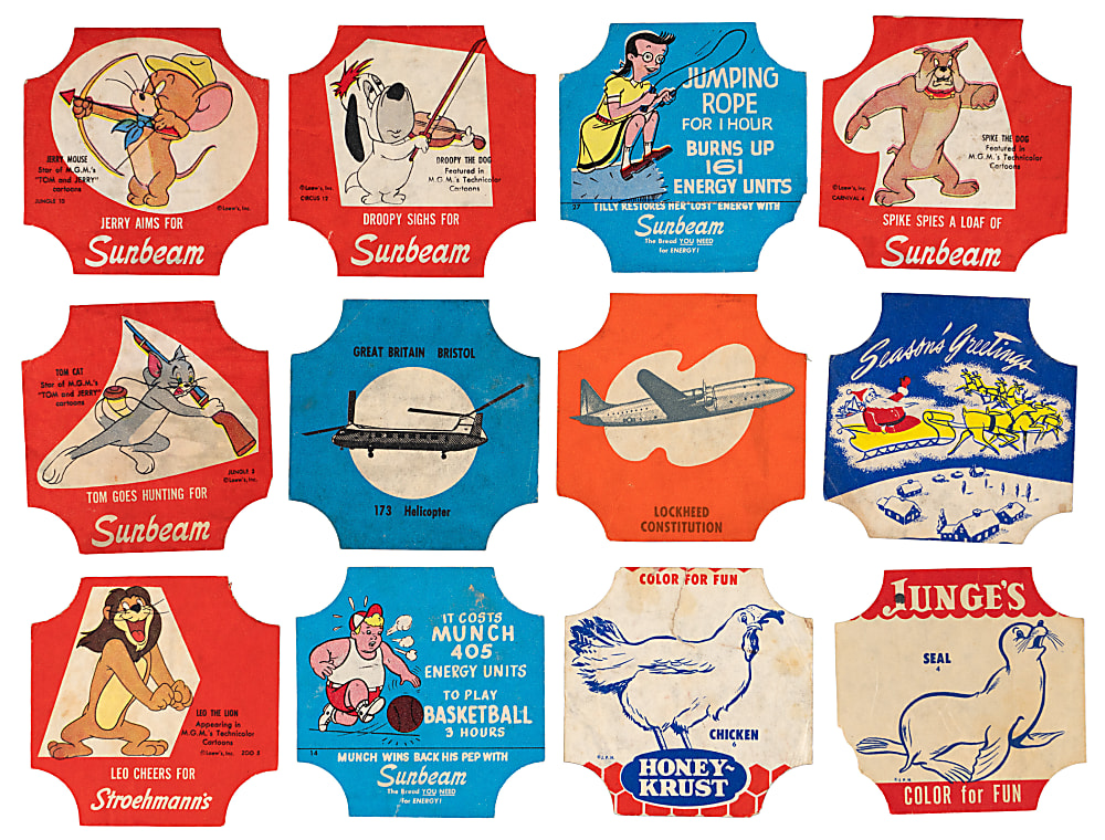 1950s Non-Sport Bread Label Collection (200+) from Several Issues