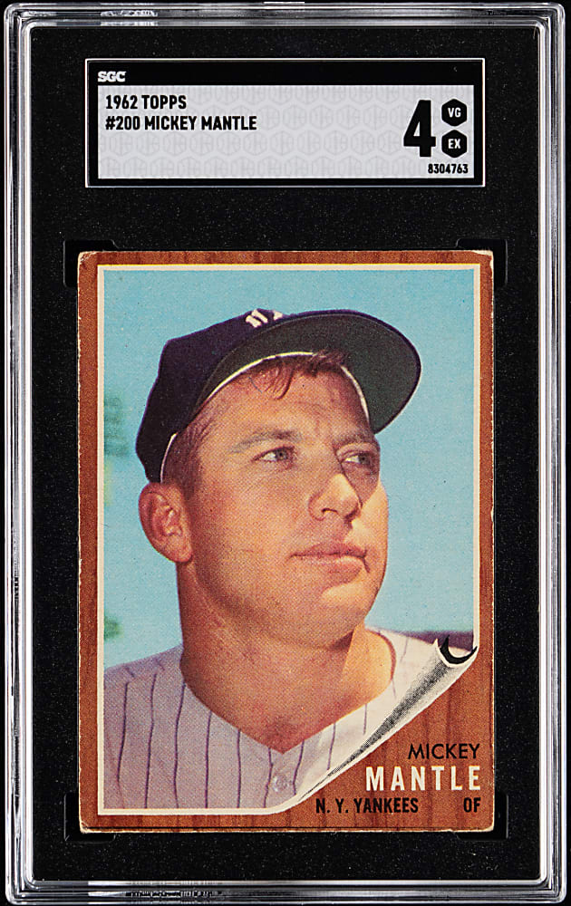 1962 Topps #200 Mickey Mantle SGC VG/EX 4
