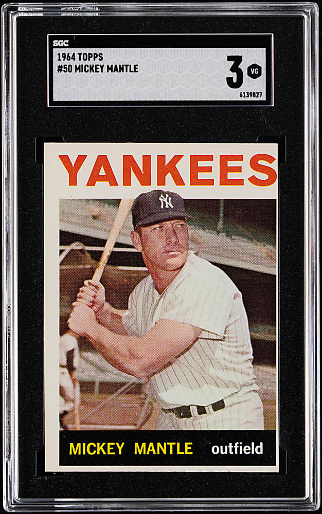 1964 Topps #50 Mickey Mantle SGC VG 3