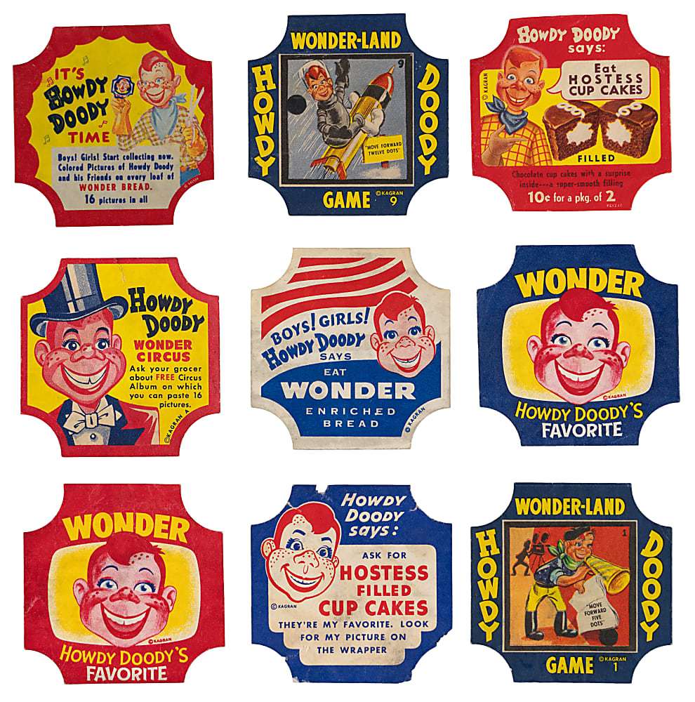 1950s Wonder Bread Howdy Doody Bread Label Collection (52) with (2) Complete Sets
