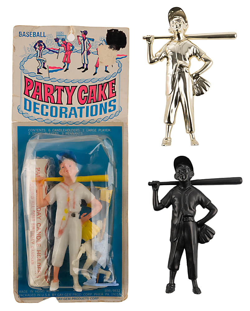 Vintage to Modern Hartland/Other Little Leaguer Bat Boy Statues (8) with Gay-Gem Cake Topper Set in Original Package