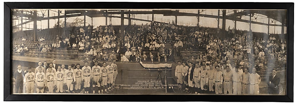 1929 President Herbert Hoover American Legion Eastern Finals at Griffith Stadium Panoramic Photograph Display