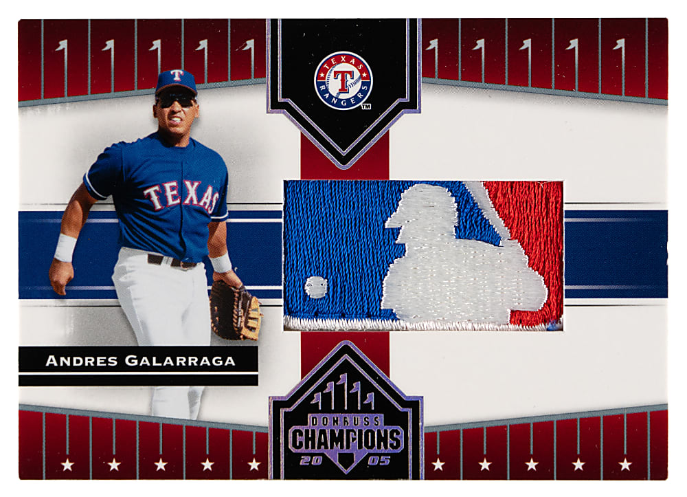 2005 Donruss Champions #241 Andres Galarraga MLB Logoman Patch #1/1