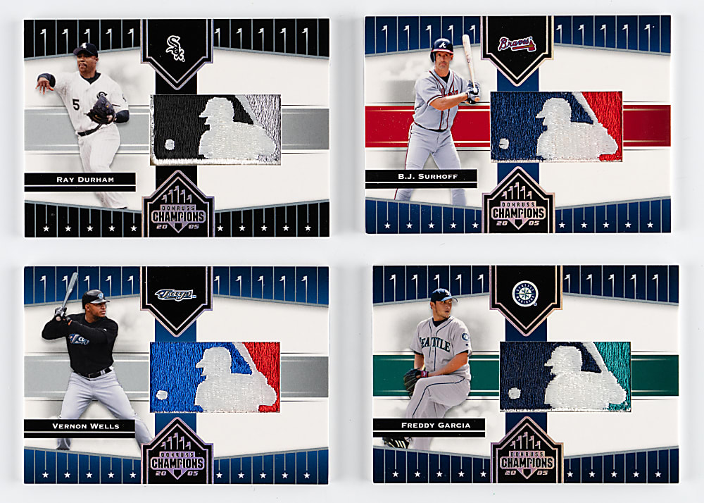 2005 Donruss Champions All-Stars MLB Logoman Patches (4) with (2) #1/1