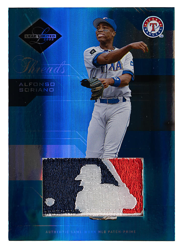 2005 Leaf Limited #107 Alfonso Soriano MLB Logoman Patch #1/1