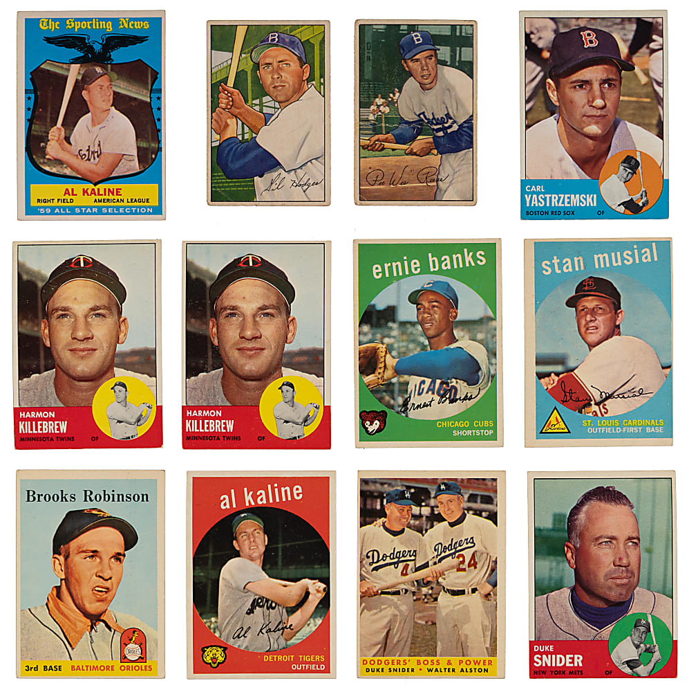 1952-1963 Baseball & Football Shoebox Collection (683) with (110+) Hall of Famers Including Rookies