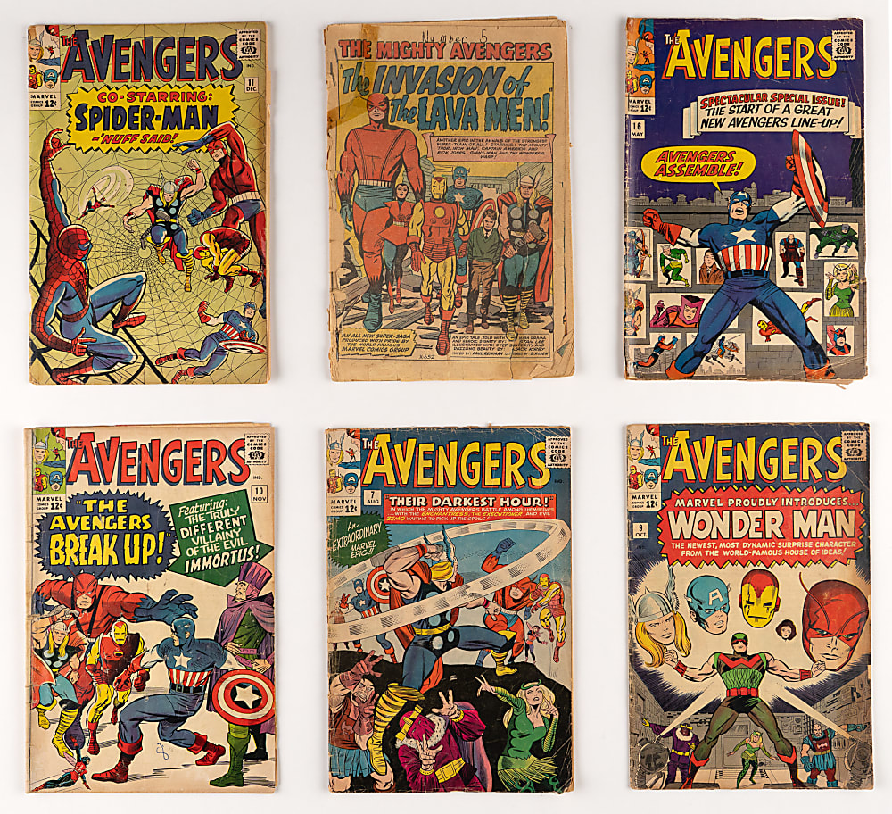 1964-1968 Marvel The Avengers Key and Semi-Key Issues (15) with #9 First Wonder Man & #55 First Ultron