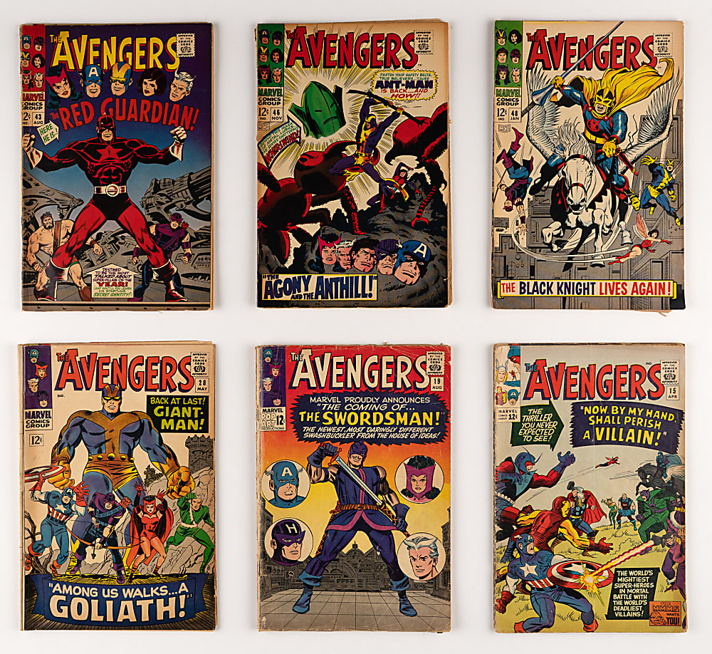 1964-1968 Marvel The Avengers Key and Semi-Key Issues (15) with #9 First Wonder Man & #55 First Ultron
