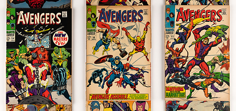 1964-1968 Marvel The Avengers Key and Semi-Key Issues (15) with #9 First Wonder Man & #55 First Ultron