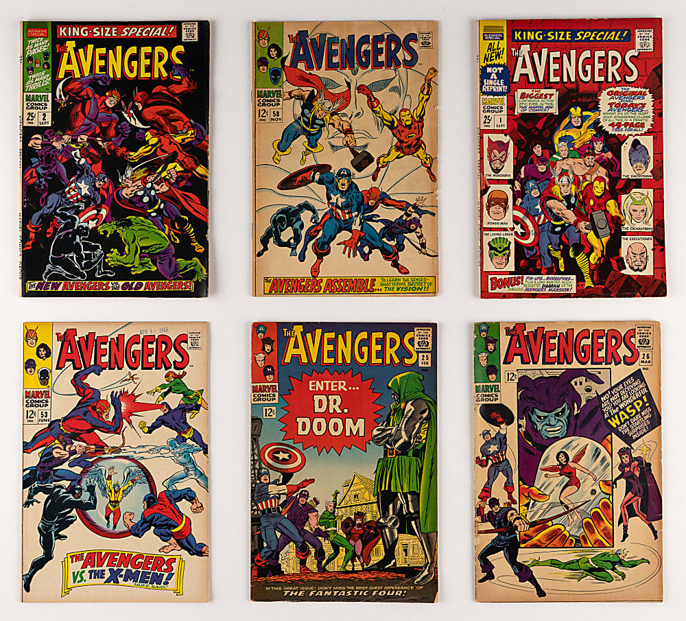 1966-1968 Marvel The Avengers Comic Books (24) Different Issues with Annuals #1 & #2