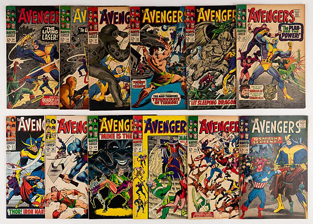 1965-1968 Marvel The Avengers #14-#52 Near-Complete Run (35/39) with #43 First Red Guardian & #48 First Black Knight