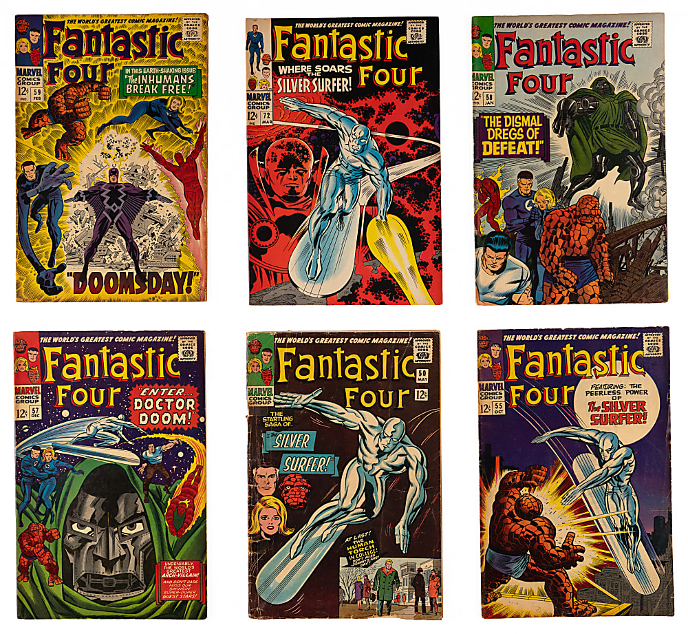 1966-1968 Marvel Fantastic Four Comics (10) - All with Silver Surfer