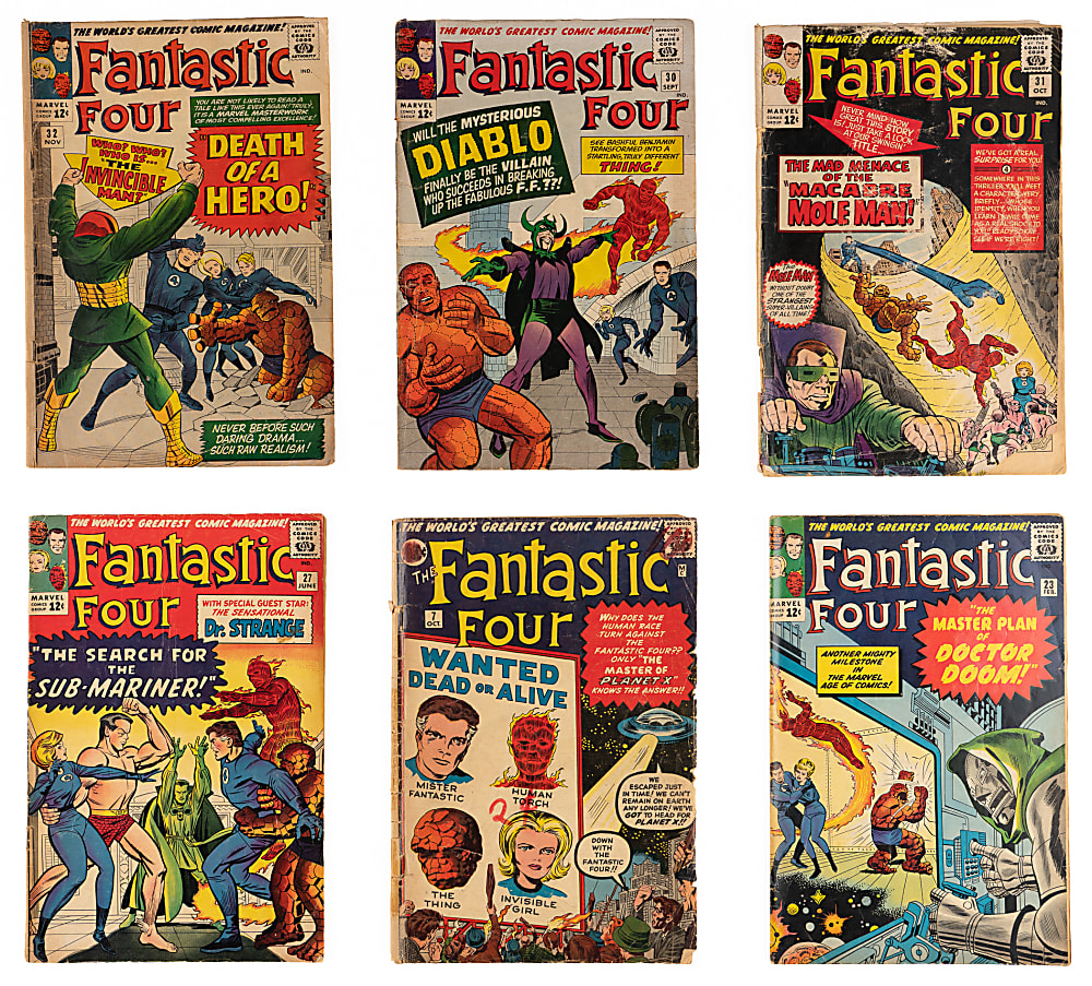 1962-1965 Marvel Fantastic Four Early Issues (10) with #7 First Kurrgo