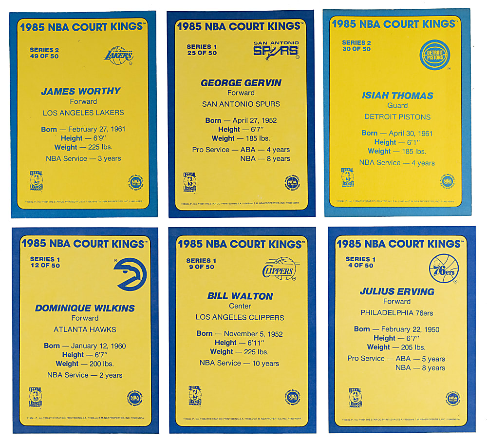 1984-1985 Star Basketball Court Kings Near Complete Set (45/50) with (38) Signed Examples