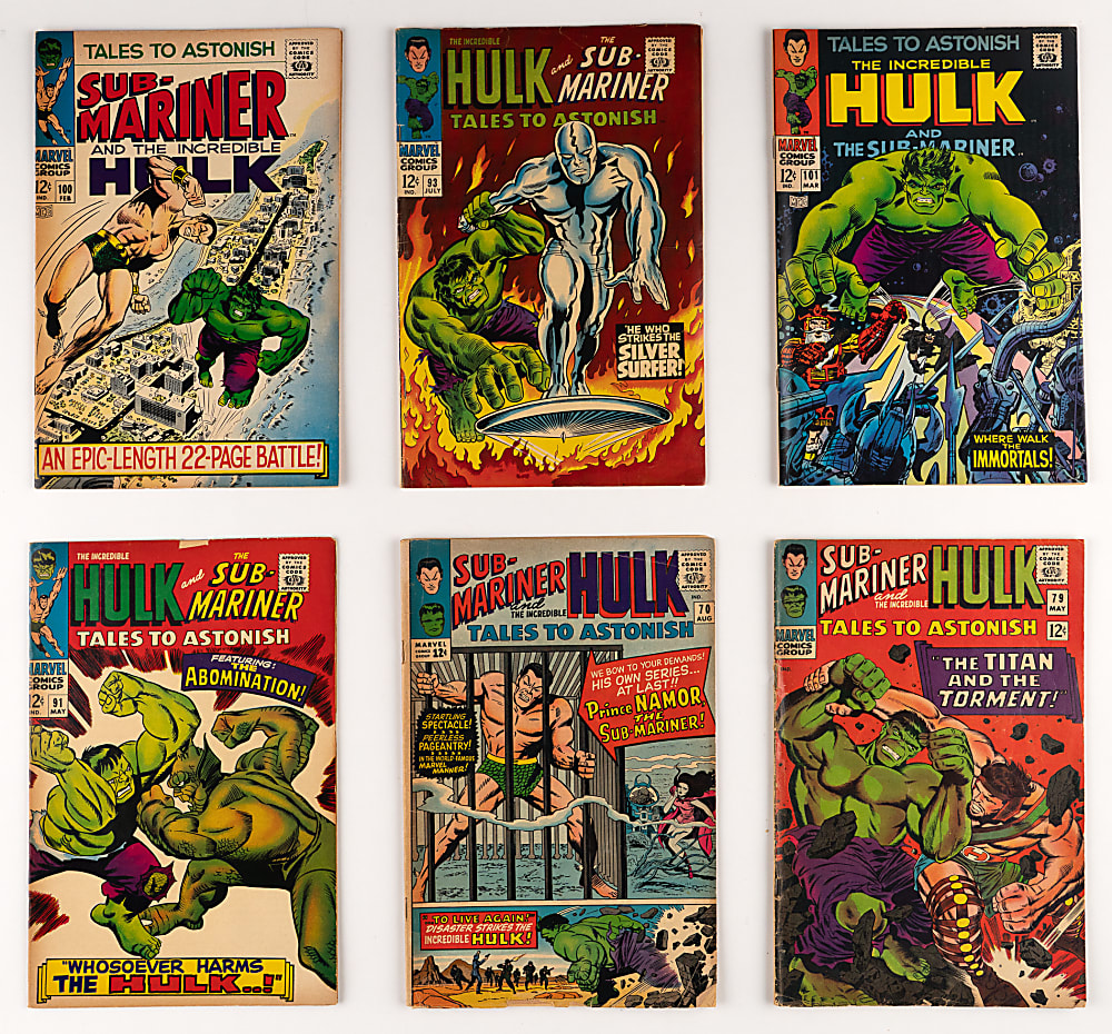 1964-1968 Marvel Tales to Astonish Hulk/Sub-Mariner Double Feature Near-Complete Run (26/32) with #93 Silver Surfer First Crossover