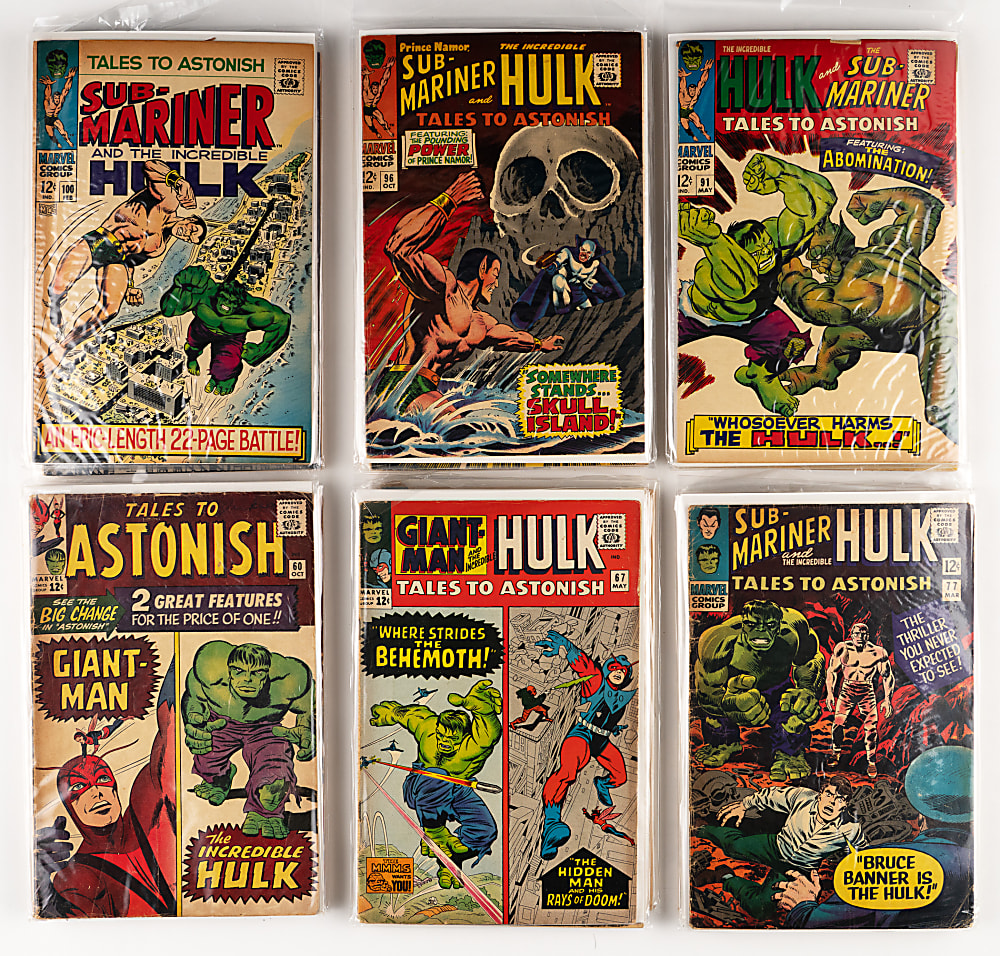 1960s Marvel Anthology Series Comic Books (96) with Marvel Super-Heroes #12 First Captain Marvel & #13 First Carol Danvers
