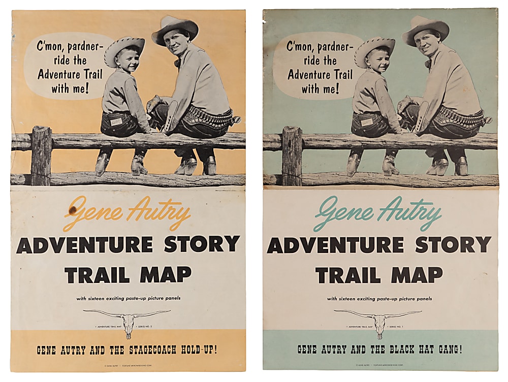 1950s Bread Label Albums (5) with (3) Gene Autry, Hopalong Cassidy & Famous Events in American History